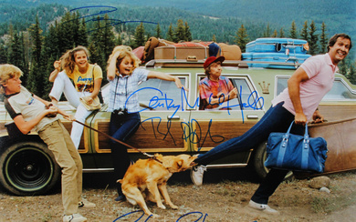 "National Lampoon's Vacation" 16x20 Photo Signed By (4) with Chevy Chase, Beverly D'Angelo, Anthony Michael Hall & Dana Barron (Beckett)