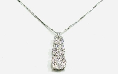 Necklace with pendant White gold Diamond (Natural)