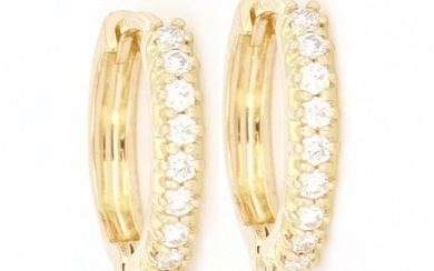 No Reserve Price - 18 kt. Yellow gold - Earrings - 0.20 ct Diamond
