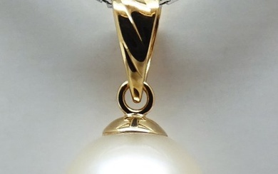 No Reserve Price - South Sea Pearl, Round, 9.52 mm - Pendant - 18 kt. Yellow gold