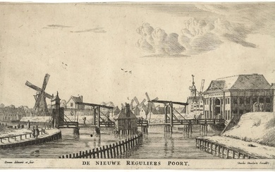 Nooms, Reinier (called Zeeman) (±1623-1667). The Nieuwe Reguliers gate. Etching,...