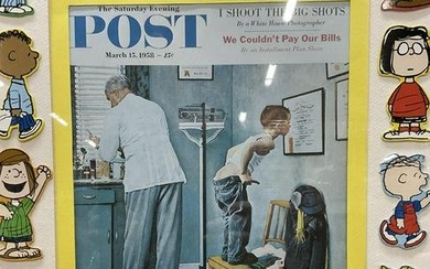 Norman Rockwell Litho W Matted Collage