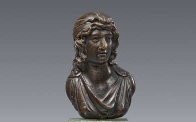 Northern Italy early 16th century - A North Italian bronze bust of a lady in a cap, early 16th century