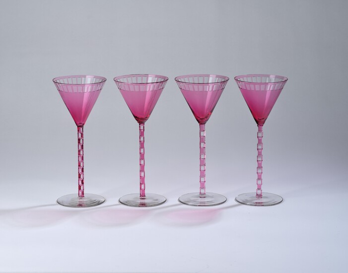 Four Goblets after a design by Otto Prutscher, design: around 1907, later execution
