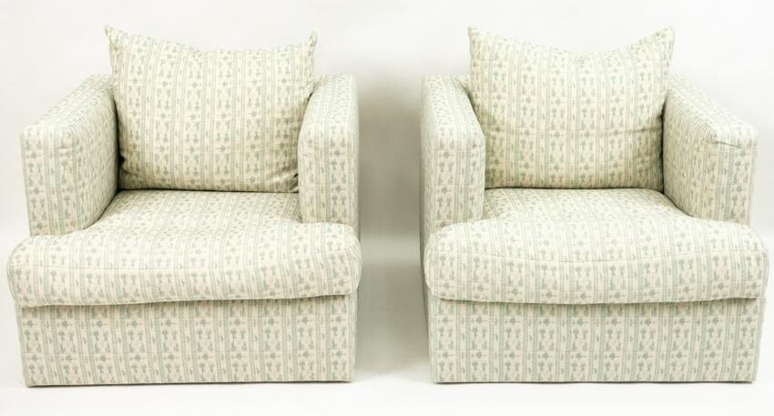 PAIR OF DMITRIY & CO. CHELSEA SQUARE LOUNGE CHAIRS