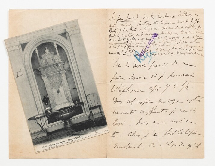 PROUST. Lettre à Louis d'Albufera, 1905.