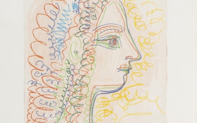 Pablo PICASSO (1881-1973), "Jeune fille de profil", lithographie