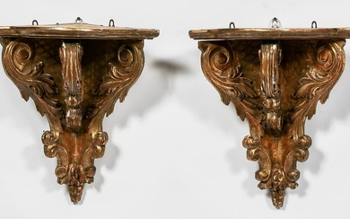 Pair, 19th Century Louis XIV Style Corner Brackets