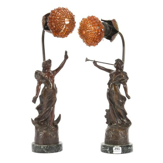 Pair Figural Boudoir Lamps