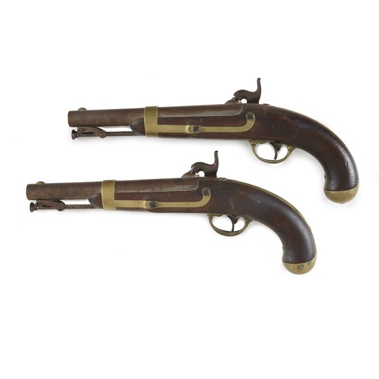 Pair of Model 1842 percussion pistols Henry Aston, Middleton, CT, dated 1849