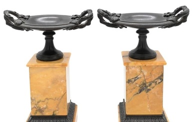 Pair of Neoclassical Grand Tour Style Bronze Tazzas