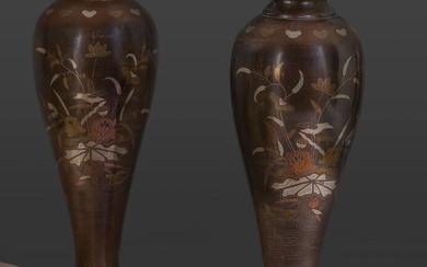 Paire de vases balustres en bronze à patine... - Lot 291 - Lynda Trouvé