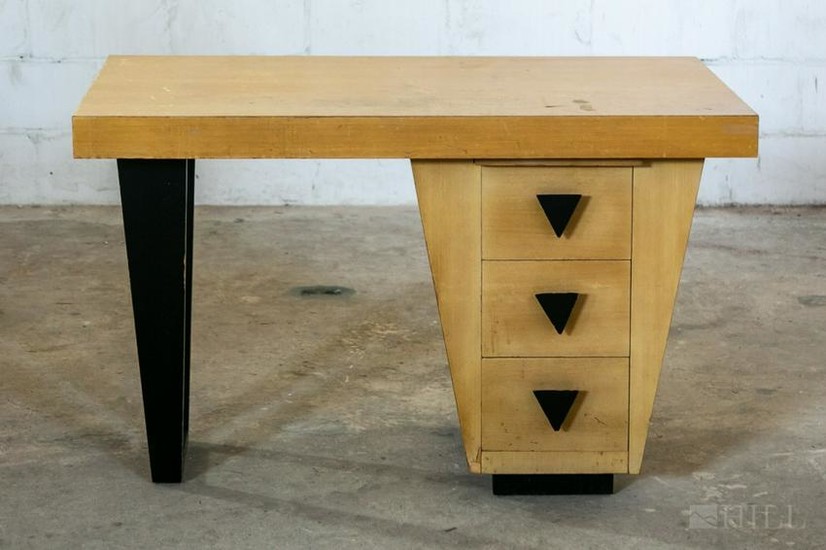 Paul Laszio Italian Blonde Wood Modern Table Desk