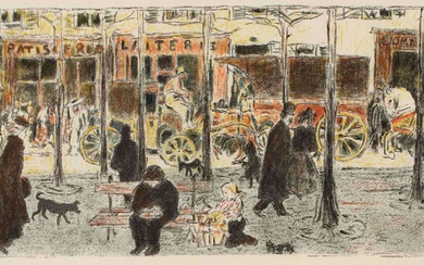 Pierre BONNARD (1867-1947) Le boulevard, 1899 Lithographie sur chine volant. 41 x 52,5 cm Déchirure...