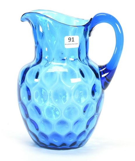 Pitcher, Phoenix Art Glass, Cobalt Blue Coinspot