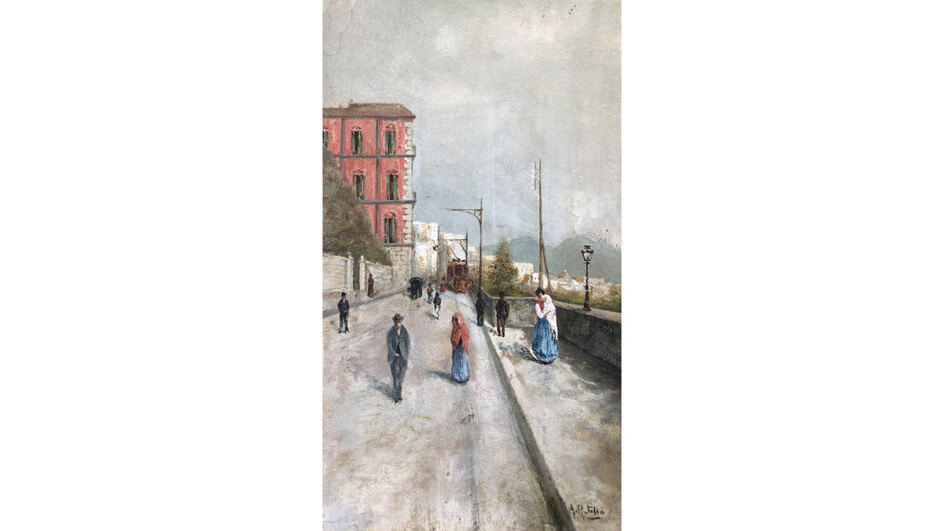 Pratella Attilio ( Lugo -RA 1856 – Napoli 1949) ), “Corso Vittorio Emanuele – Napoli”