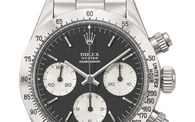 ROLEX. A COVETED STAINLESS STEEL CHRONOGRAPH WRISTWATCH WITH BRACELET SIGNE...
