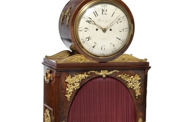 Ralph Gout: A large George III musical clock. Sign. Ralph Gout, London. England, c. 1780. H. 102 cm. W. 46 cm. D. 26 cm.