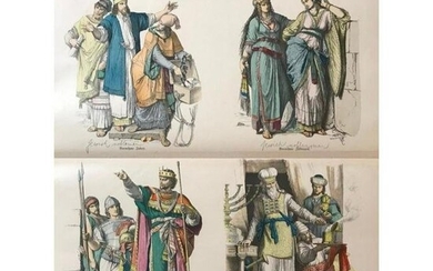 Rare 19thc Costume Plates, Jewish Royalty