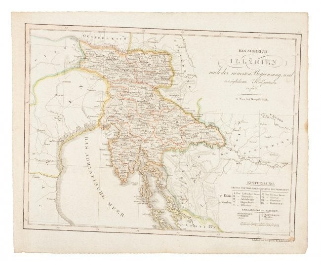 Rare map of parts of Croatia and Slovenia, 1810