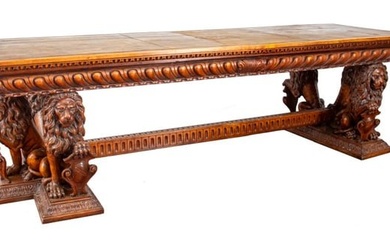 Renaissance Revival Walnut Library Table