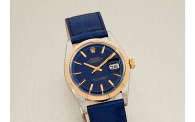 Rolex, Datejust, Réf. 1601, n° 4037xxx, vers 1976. Une belle montre en acier et or,...