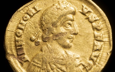 Roman Empire. Honorius (AD 393-423). Solidus Mediolanum - VICTORIA AVGG