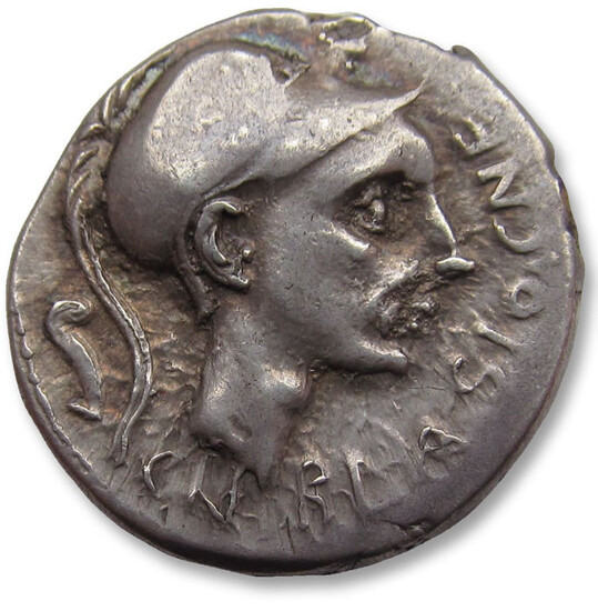 Roman Republic. Cn. Cornelius Blasio. AR Denarius,Rome mint 112-111 BC - attractively toned