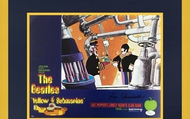 Ron Campbell Beatles Yellow Submarine Signed Lobby Card L/ED Set Custom Framed 4
