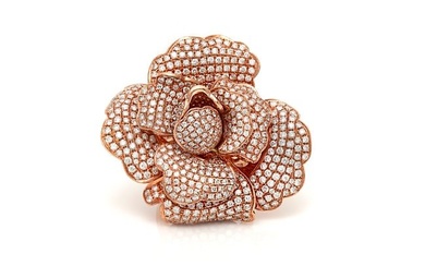 Rose Gold Diamond Flower Ring/Pendant