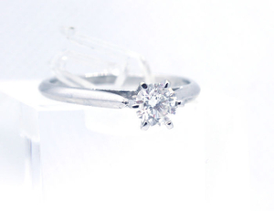 Round Natural Diamond - 14 kt. White gold - Ring - Clarity enhanced 0.43 ct Diamond