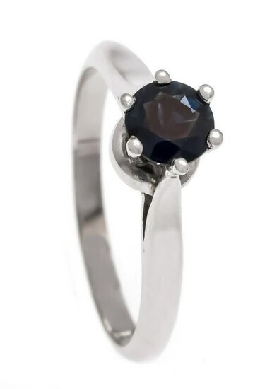 Sapphire ring WG 585/000 with a round fac. Sapphire 5.3