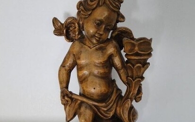 Sculpture, Putto / angel - 45 cm (1) - Baroque style - Wood - Late 19th century
