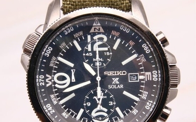 Seiko - 'NO RESERVE PRICE" Field Compass Chronograph - SSC295P1 | V172-0AL0 - Men - 2011-present