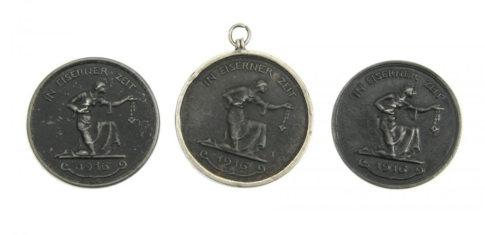 Set of 3 medals gold for a steel 1916