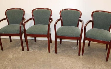 Set of 4 Hardwood House mahogany frame arm chairs