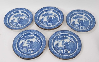 Set of ten early 19th century Swansea dishes