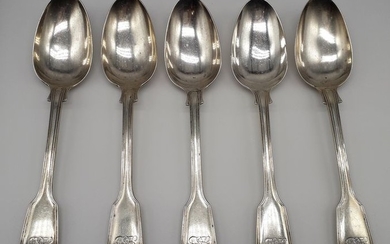 Spoon, Early Victorian Spoons (500g) (5) - .925 silver - William Eaton - London - U.K. - 1839
