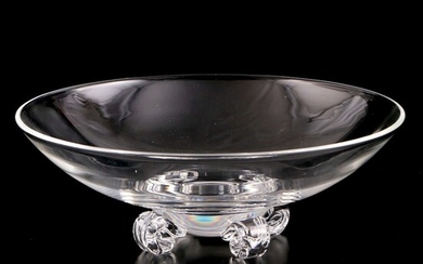 Steuben Art Glass Scroll Footed Bowl Designed by John Dreves, Mid/Late 20th C.