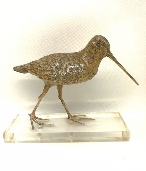 Superb Sculpture of Snipe - Silver gilt - Italy - Second half 20th century