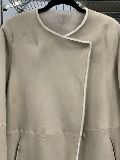 THEORY Shearling and Lamb Leather Coat