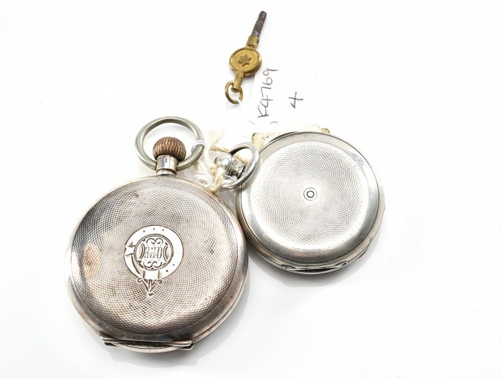 TWO POCKET WATCHES IN STERLING SILVER, A/F