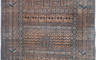 Tapis turc Ensi à décor géométrique sur fond ocre 205 x 137 cm 100 -...
