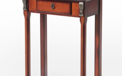 The Bombay Company Federal Style Side Table with Burlwood-Finished Top