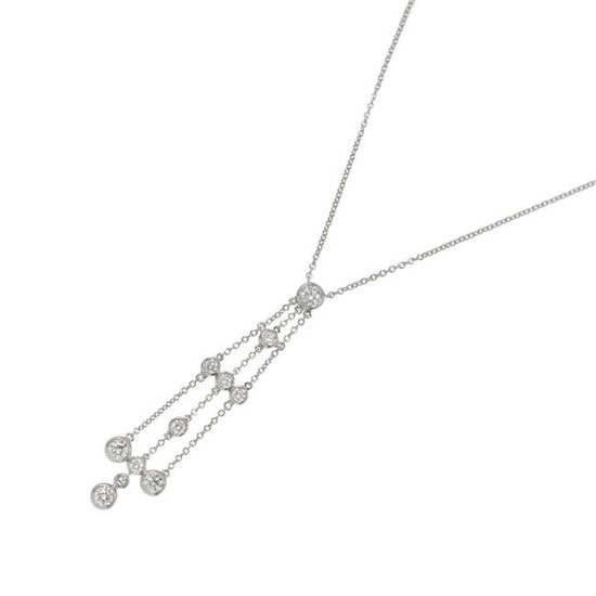 Tiffany TIFFANY&CO. Diamond Necklace 41cm Pt Platinum