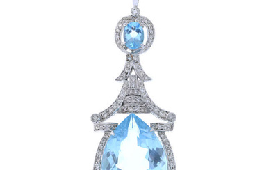 Topaz & diamond pendant