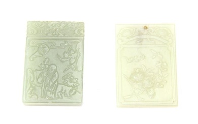 Two Carved Jade Plaques