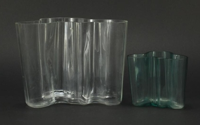 Two Finnish litallia Savoy glass vases by Alvar Aalto