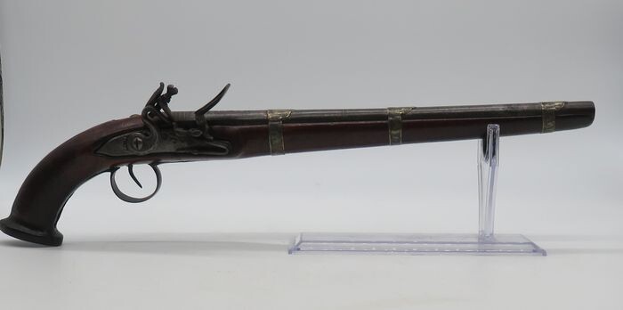 United Arab Emirates - 18th Century - Mid to Late - European build gun converted by Arabians - Flintlock - Pistol - 16 mm