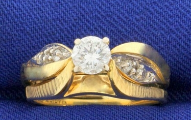 Vintage 1/2ct TW Diamond Engagement Ring in 14k Yellow